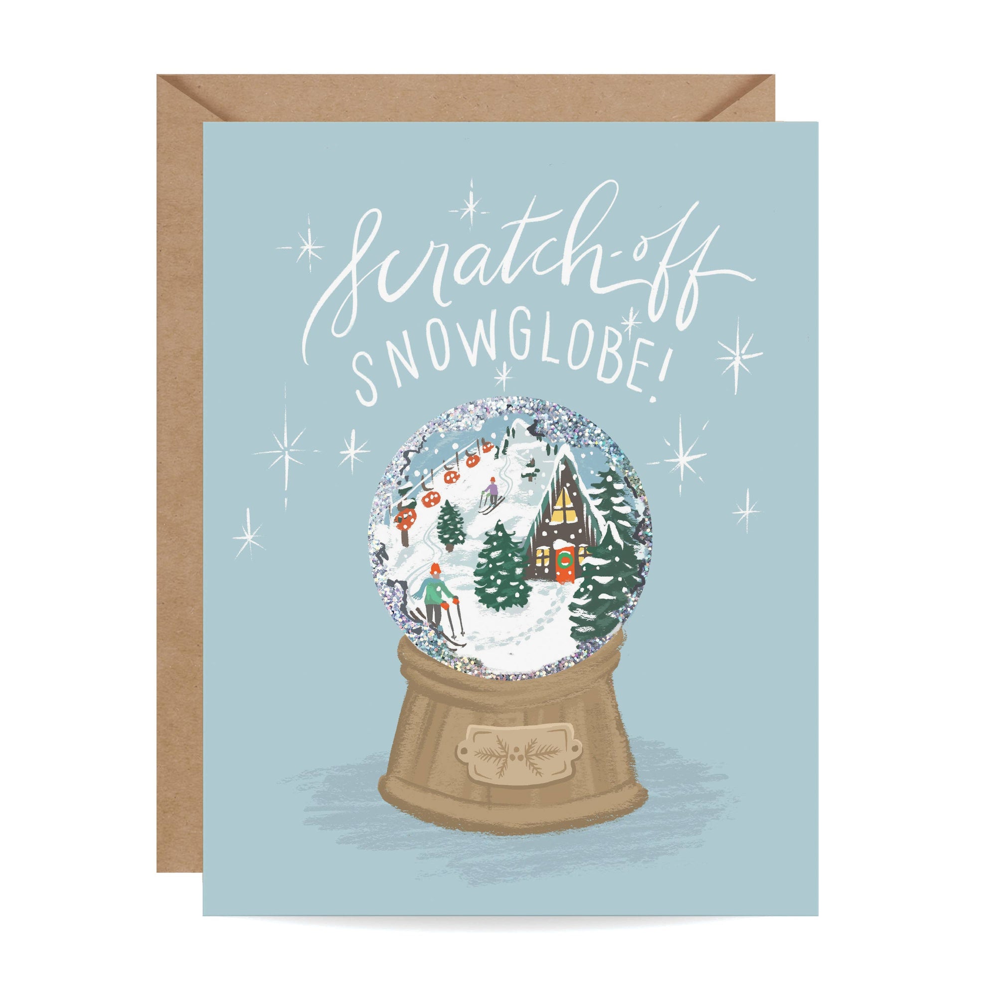 Alpine Snow Globe Scratch-off Holiday Card