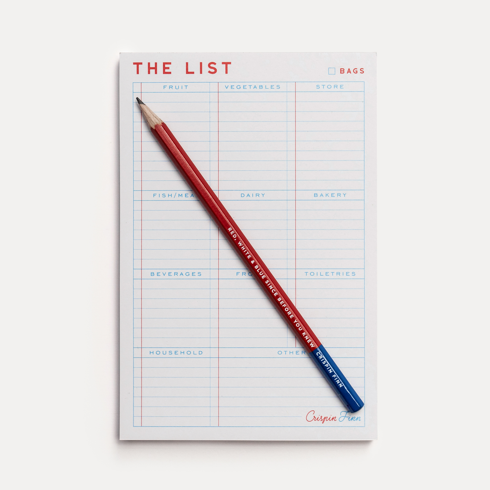 The List Shopping Planner Note Pad by Crispin Flinn