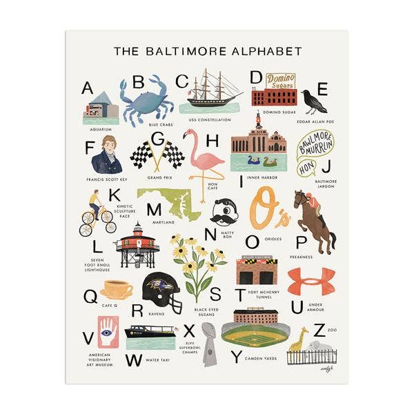Baltimore Alphabet Art Print
