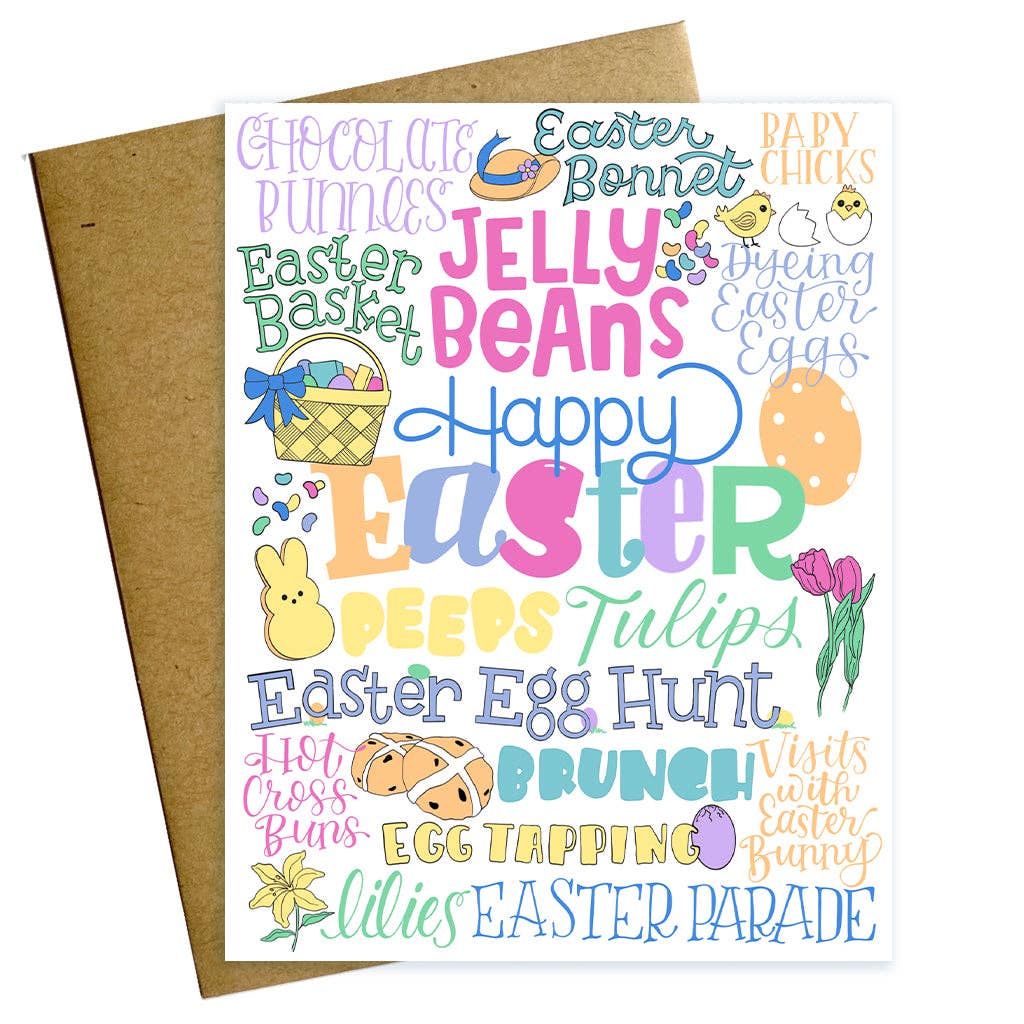Colorful Easter Words Card
