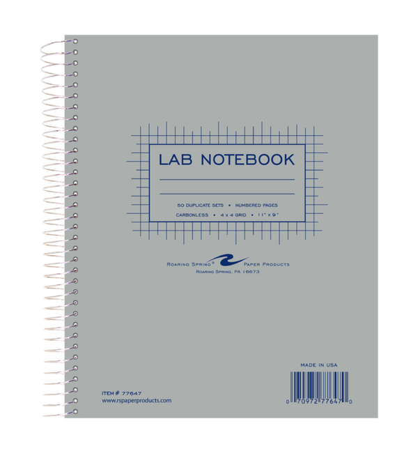 Lab Book w/ Carbon Sidebound 9" x 11" Paper Herald