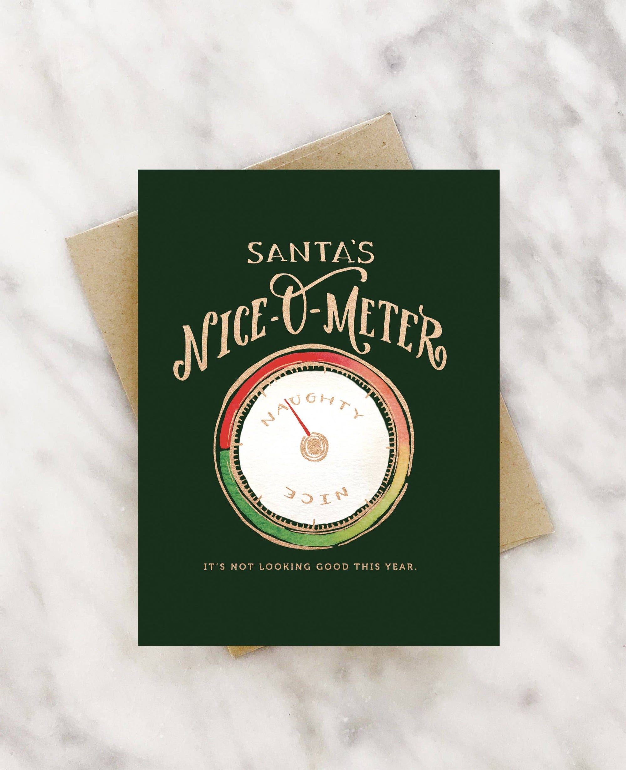 santa's nice-o-meter christmas card