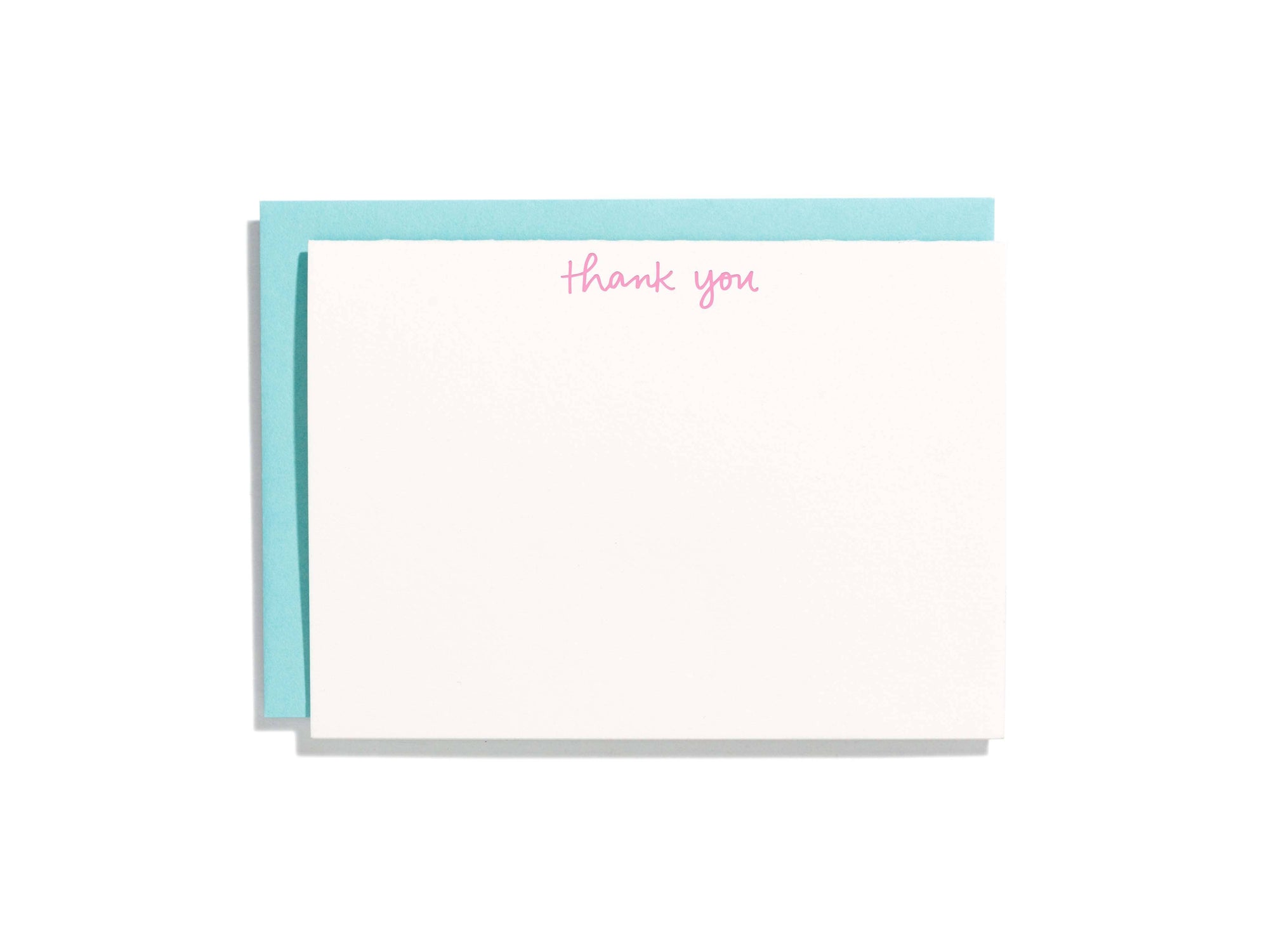Handwritten Thank You Pink Flat Note Box Set