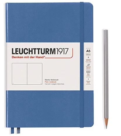 A5 Blank Notebook Hardcover, LEUCHTTURM1917  Denim