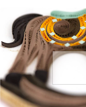 Handcrafted Quilled Rocking Horse Greeting Card