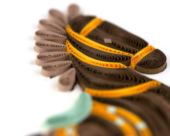Handcrafted Quilled Rocking Horse Greeting Card