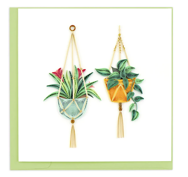 Quilled Macrame Plant Hangers Greeting Card