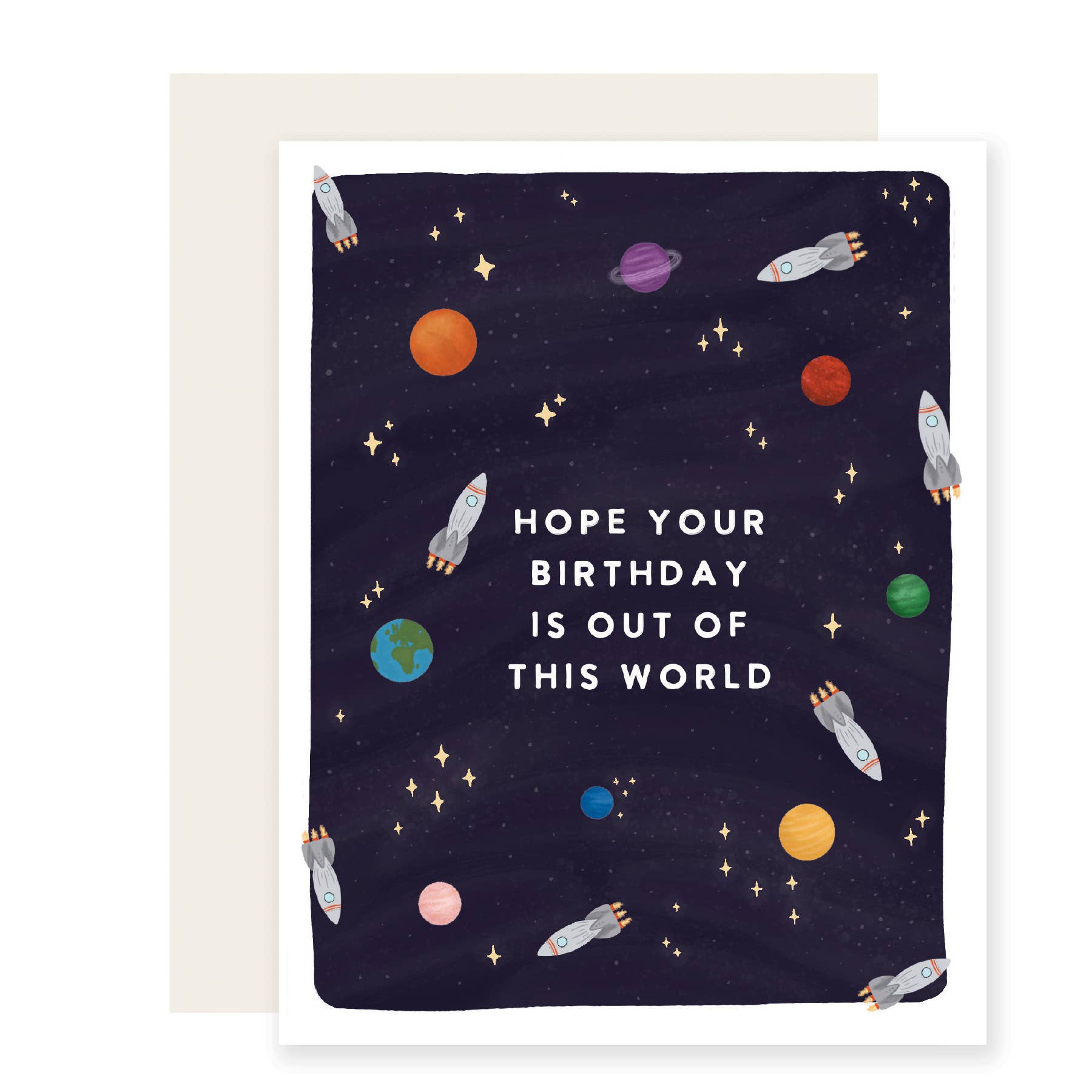Out of This World  Space and Solar System Birthday Card - Paper Herald