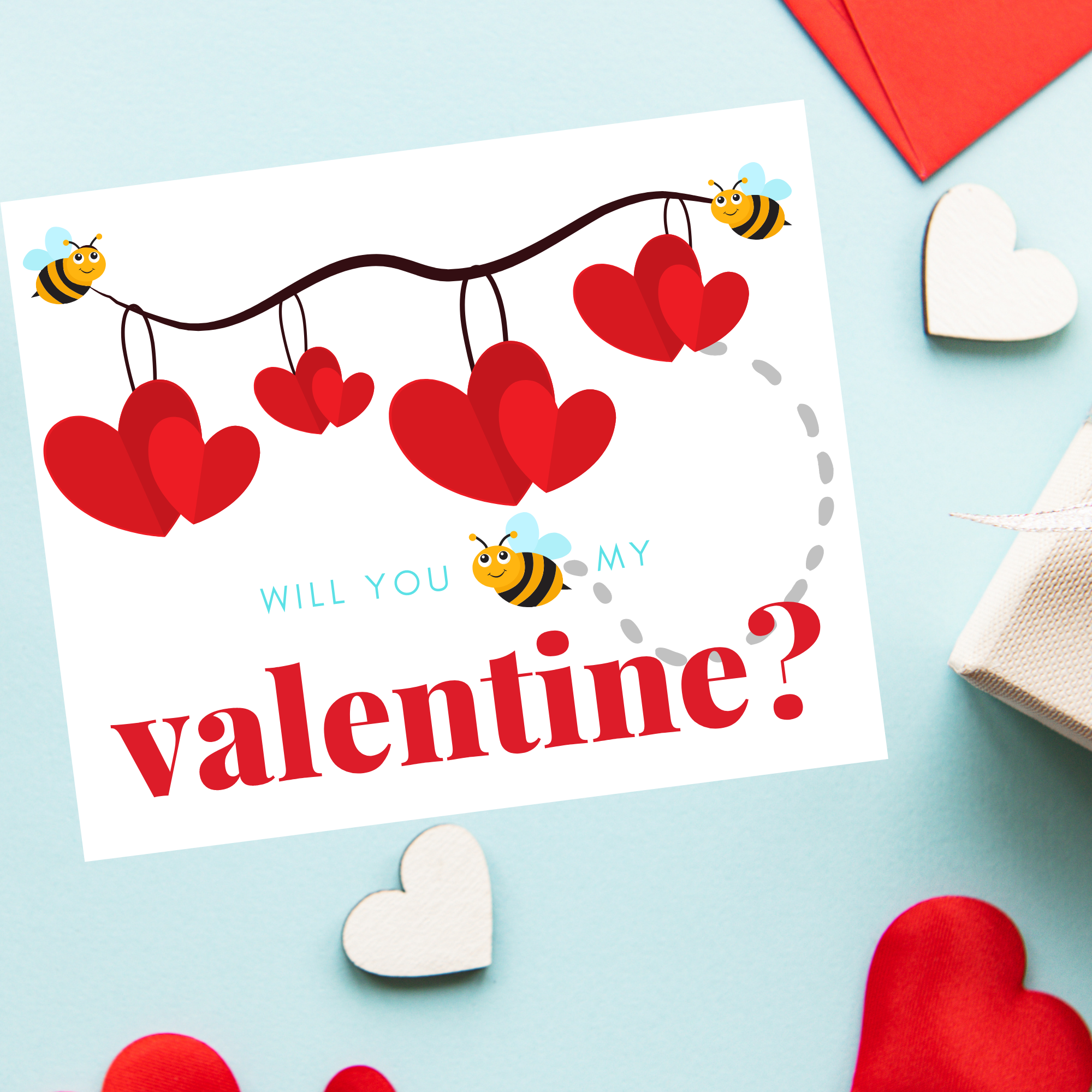 Will you "Bee" My Valentine greeting cards