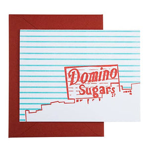 Baltimore Maryland | Domino Sugars Factory card: Individual Card / red & teal