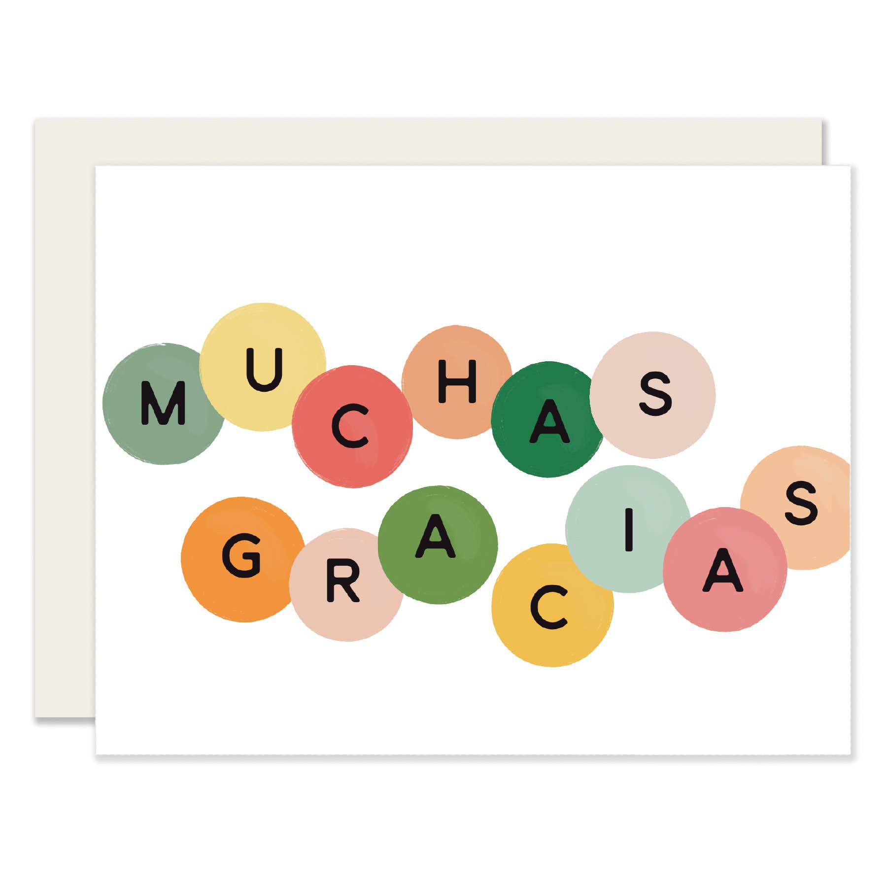 Gracias Colorful Circles - Spanish Card: Single