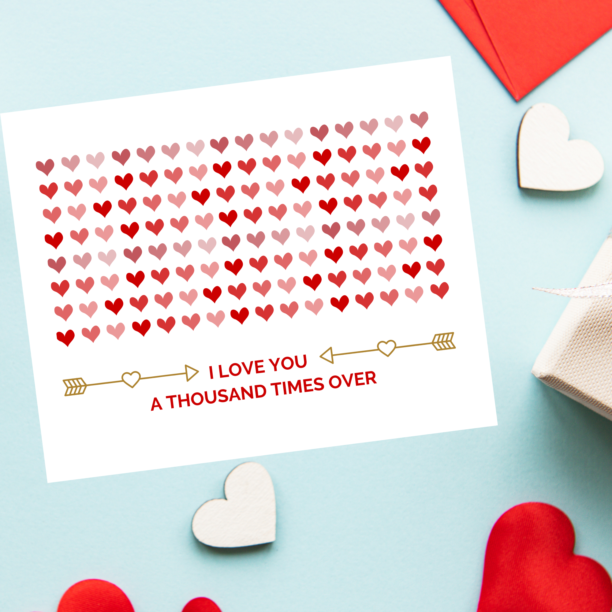 I Love You 1000X Over Valentine's Day card