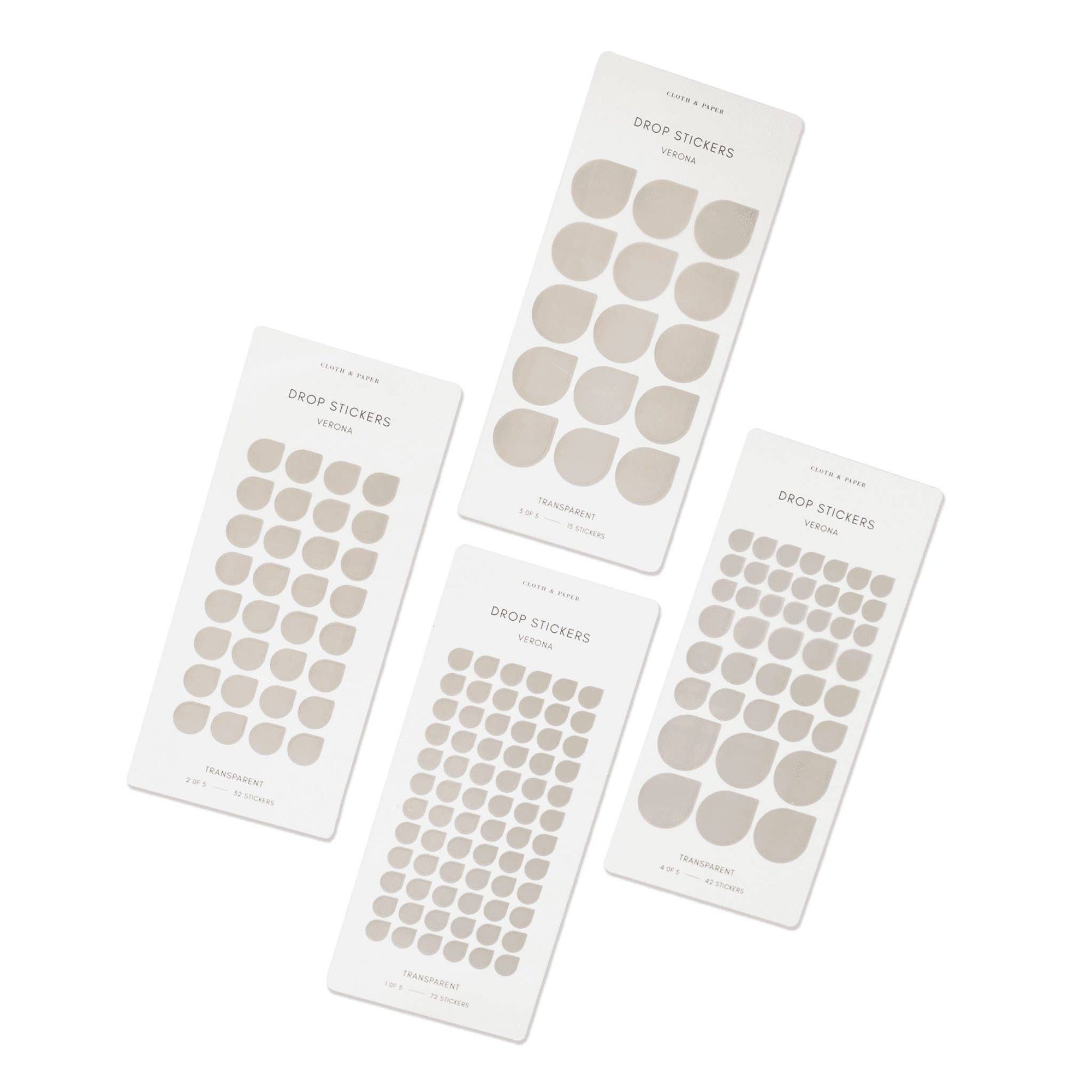 Minimal Shape Sticker Set | Transparent | Drops | Verona