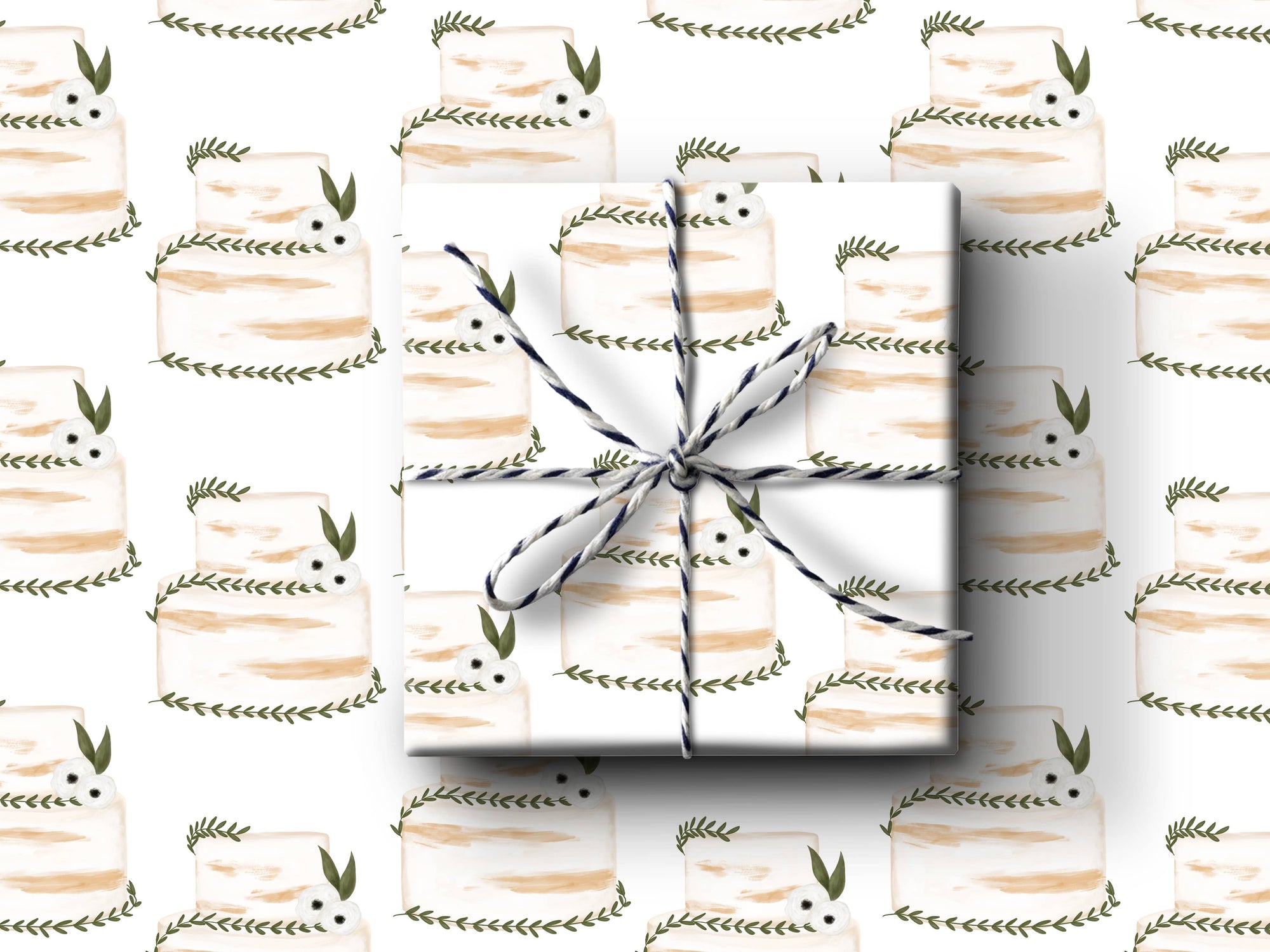 Naked Wedding Cake Wrapping Paper