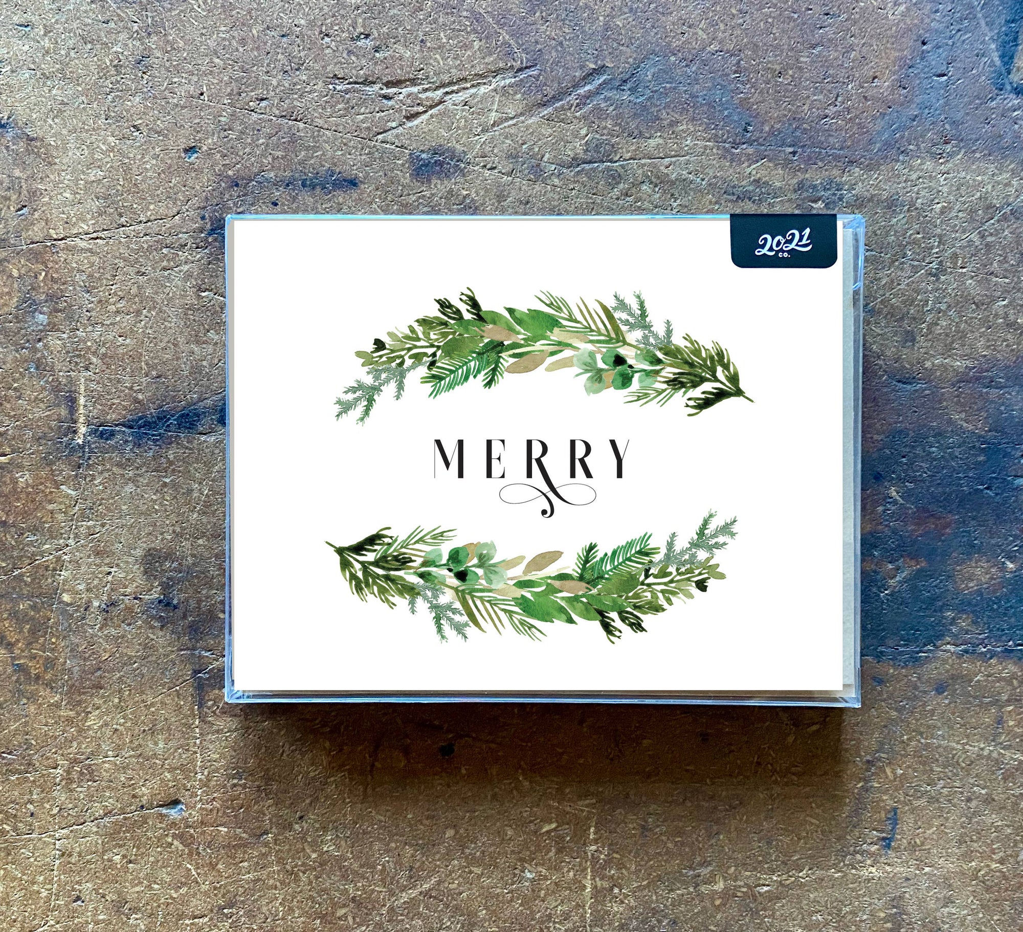 merry greens holiday card - Set of 6