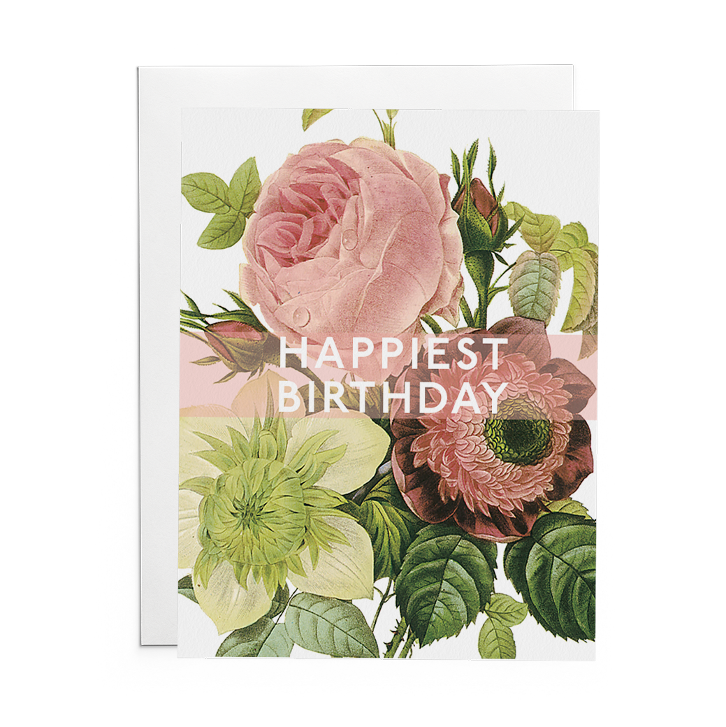 Happiest Birthday Greeting Card (Flowers)