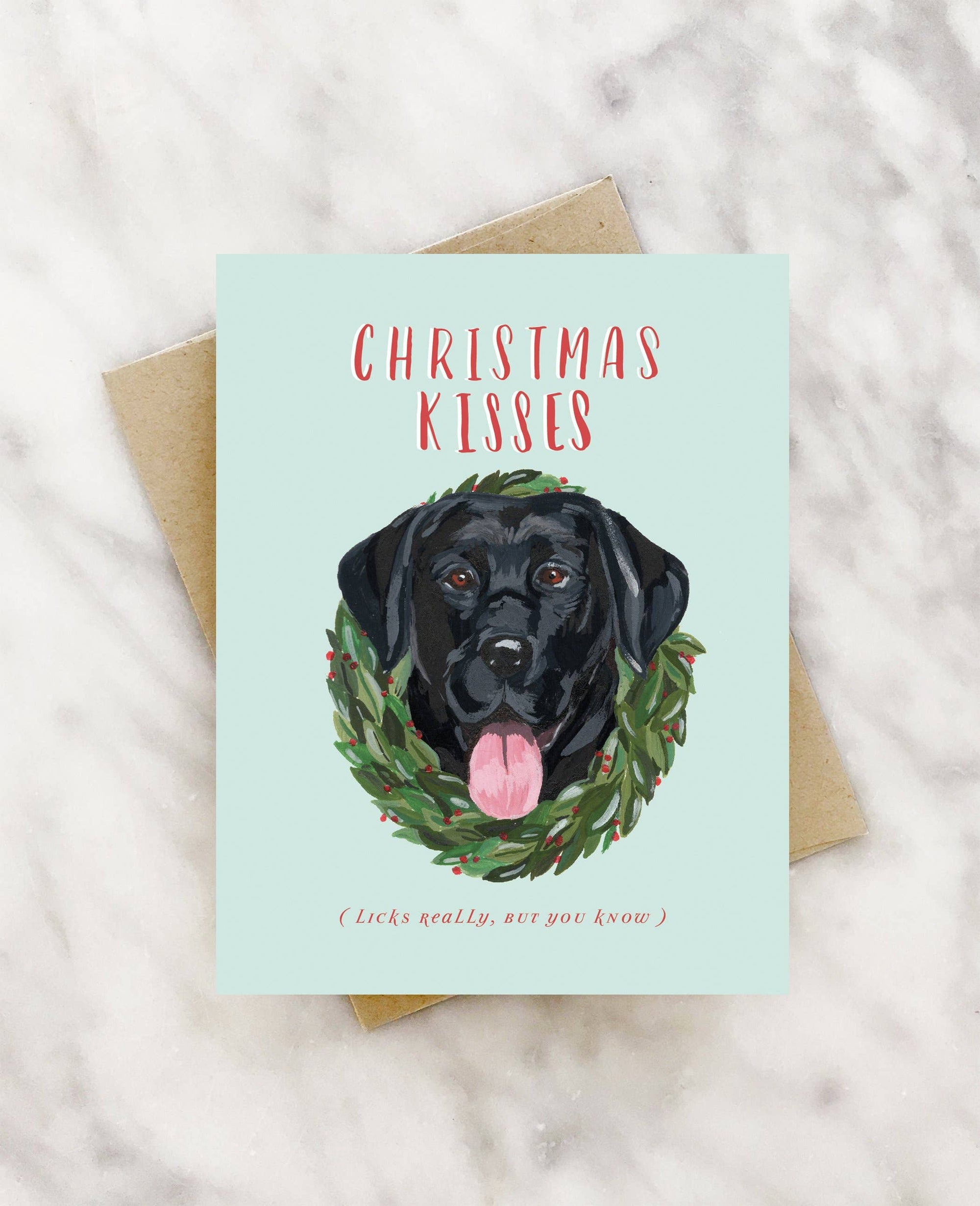 christmas kisses holiday card