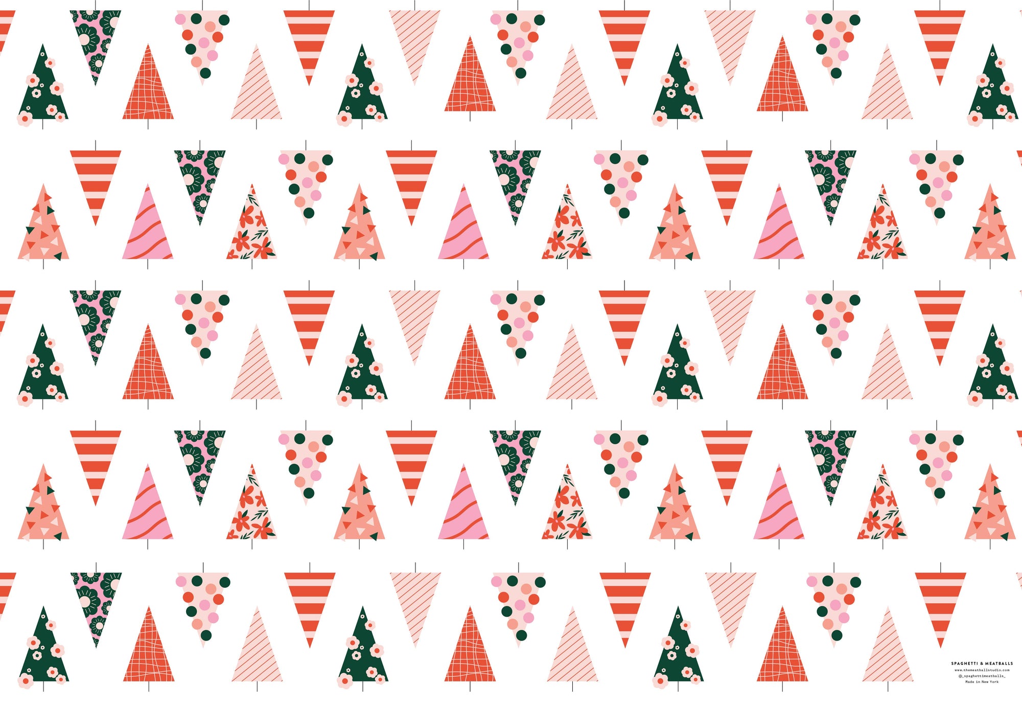 Whoville Christmas Trees Gift Wrap Sheets