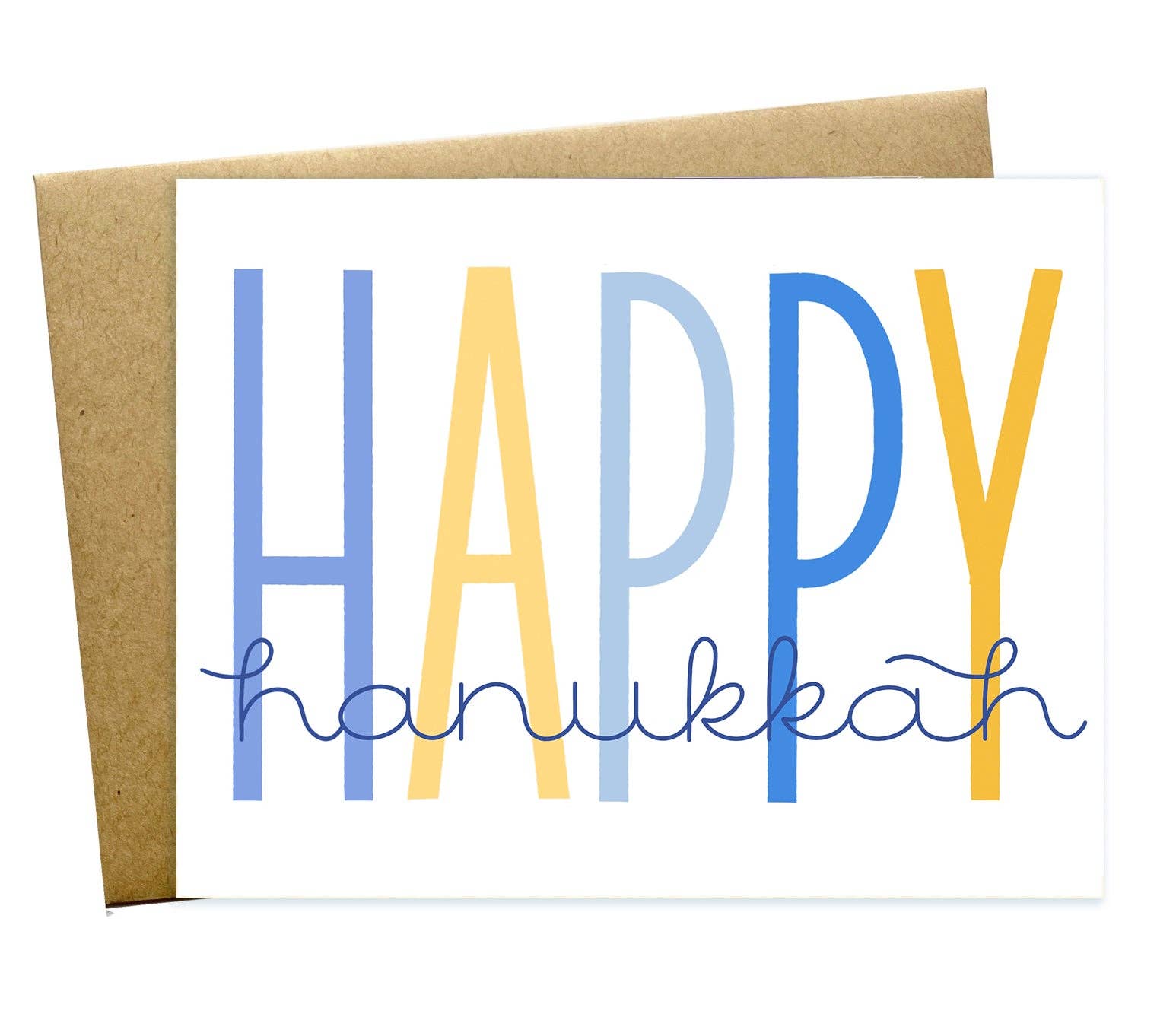 Big Happy Blue + Yellow Hanukkah Card