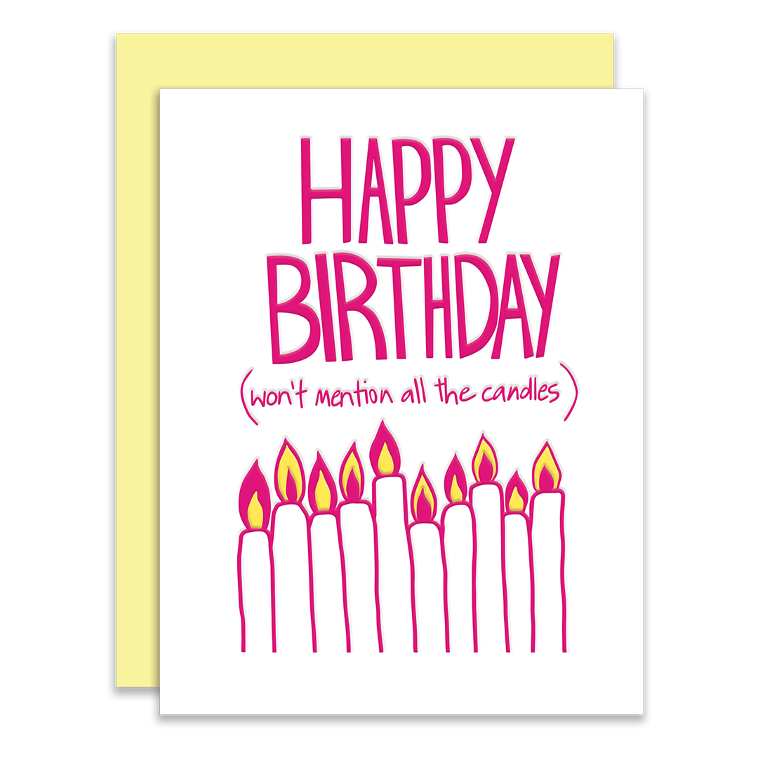 Happy Birthday Candles, Letterpress Greeting Card