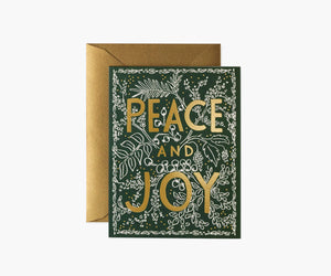 Evergreen Peace and Joy Card