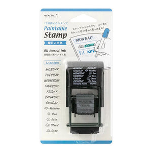 Midori Paintable Stamp - Self-Inking - Day & Weather